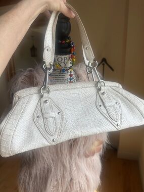 Cole Haan White Leather Tote with Pink Lining